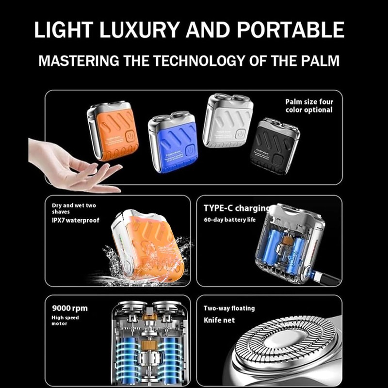 Skywortl Mini Shaver, Beard Shavers Portable Suitcase Design Razor, Mini
