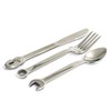 WRENCHWARE - Juego de cubiertos grande de 3 piezas de herramientas tenedor, cuchillo y cuchara + almacenamiento de cubiertos - Juego de cubiertos y cubiertos - Juego de utensilios de cocina es el regalo perfecto y la pieza de conversación