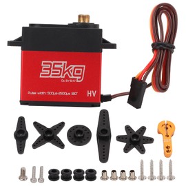 RC Servo, RC Car Steering Servo 35 kg High Torque Full Metal with Metal Steering Arm Suitable for 1/8 1/10 RC Vehicles Car Models