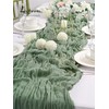 16 Packs Sage Green Cheesecloth Table Runner,10Ft x 35" Sage