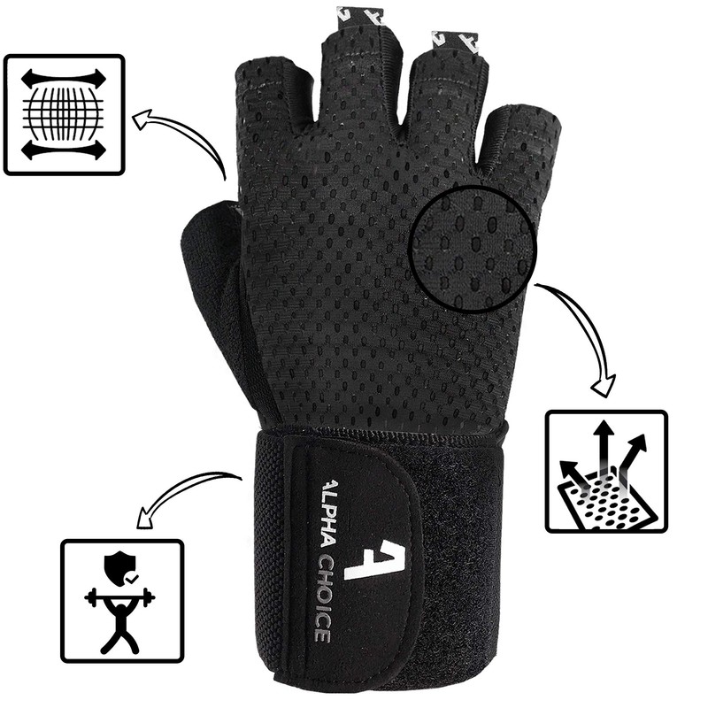 Alphachoice Performance Fitness Gloves for Men and Women with Wrist