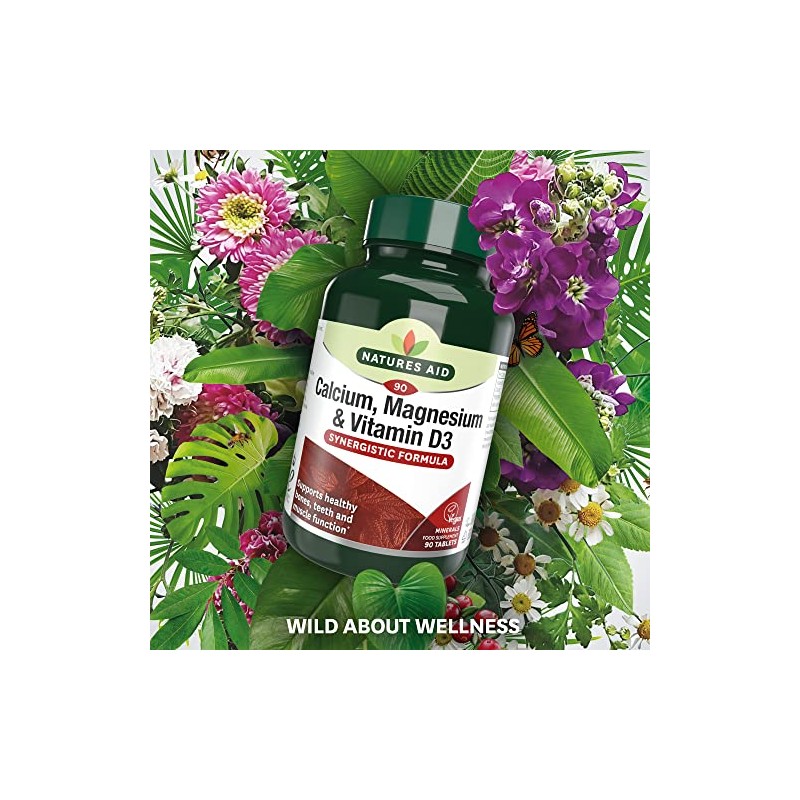 Natures Aid Calcium, Magnesium and Zinc, Maintain Normal Bones, Teeth