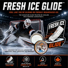 Slider Sauce Fresh Ice Glide Goalie Pad Wax by Sniper Sauce | Premium Goalie Pad Sliding Wax | Helps Reduce Friction, Snow & Ice Build-Up | Waterproof | Made in Canada | 2.8oz (80 g)