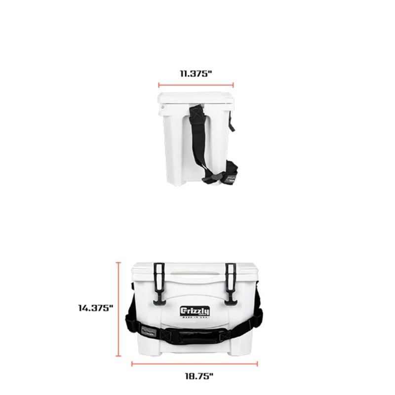 Grizzly 15 Cooler | 15 qt Ice Chest Durable Rotomolded
