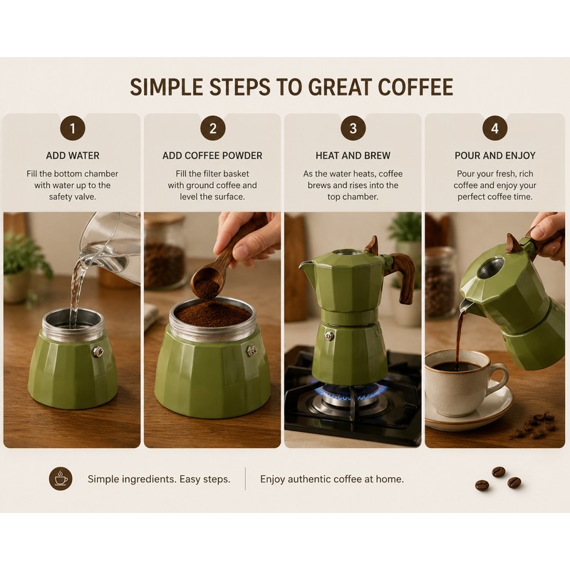 Double-valve Moka Pot Aluminum Coffee Kettle for Home Brewing –