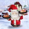 Christmas Snowman Treats Holder Santa Holding Tray Fruit Bowl Rack