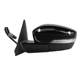 Fit System Driver Side Mirror for Volkswagen Beetle Coupe, Hatchback, Textured Black w/PTM Cover, w/Turn Signal, w/Chrome, Foldaway, Heated Power