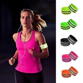 Glow-in-the-Dark Safety Band Reflective Strap for Nighttime Exercise and Traffic Safety Work Green 5ea