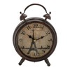 Deco 79 Metal Eiffel Tower Clock with Bell Style Top,