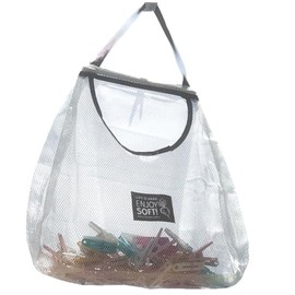 LilaLemon Large Peg Bag for Washing Line, Reusable Peg Holder, Washable Laundry Storage Bag for Clothespin (50 x 40cm) White