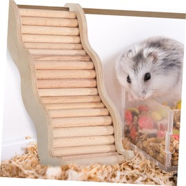 Totority Hamster Ladder Climbing for Cage Accessories Secure Non Slip Wooden Ramp for Hamsters Rats Bearded Dragons Easy Install Multi Functional Reptile Bridge and Play Staircase
