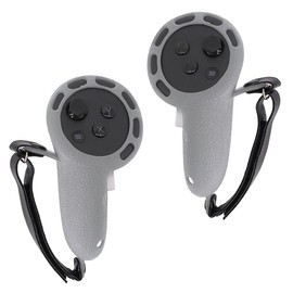 Controller Grips Compatible with Meta/Oculus Quest 3/Quest 3S,  Grips Cover with Controller Hand Straps for VR Touch Controller covers (Grey) - Color: Grey