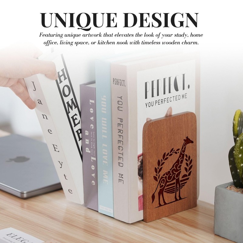 Giraffe Gifts, Giraffe Bookends - Heavy Duty Iron & Ebony
