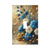 Decorative Art Light Switch Covers Gilded Blue White Blooms Single