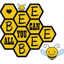 Holiday Gift Hive Flower Bees Bee All You Can Bee Bumblebees Happy Fun Crafting Items Decor Cute Adorable Sticker Decal 24 Inches x 24 inches
