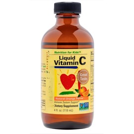 ESENTIALS Liquid Vitamin C for Kids, Immune Support, Non-GMO, Gluten Free, Flavor Orange 118ml