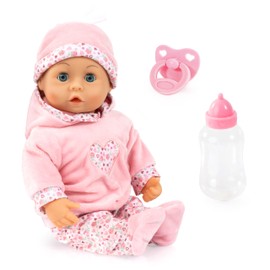 Bayer Design 93824CR Interactive Baby Doll Talking Soft Body Dummy Bottle 38cm