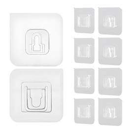 Koja - 5 pares de ganchos adhesivos con hebilla a presión para tiras de energía, controles remotos, fotos enmarcadas y arte de pared para baño, ducha, exterior, cocina, mejoras para el hogar, sala de
