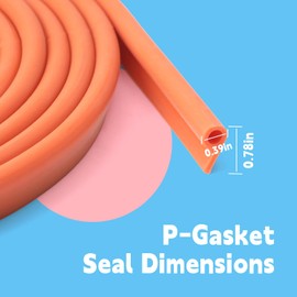 13ft Heat Resistant Silicone P-Gasket Seal Replacement for Smoker Barbecue for BBQ Smoker Door Seal Max Temp: 500°F(260°C)