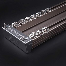 zshine Heavy-Duty Curtain Conjoined Double Track rails Ceiling Mounting for Living Room Bedroom Room Divider (Champagne,3ft-6.6ft)