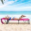 Tangkula Beach Lounge Chair, Folding Sunbathing Recliner with Face Hole,