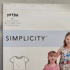 Simplicity Pattern S9156 Girls Top Shorts A-Line Dress Romper 3 4 5 6 UNCUT