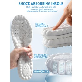 Plantillas de zapatos deportivos 3D, plantillas de pies para fascitis plantar, plantillas de arco de absorción de impactos, para deportes, correr, escalar, desodorante, suave, transpirable(M (Hombres 7-8.5/Mujeres 8-9.5), Negro)