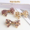 Luxury Large Rhinestone Bow Hair Barrette, Purple