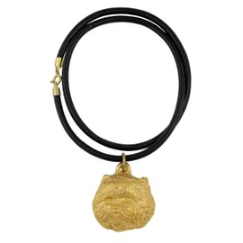 Art-Dog Exclusive Dog Necklace, 24K Gold Plated - Handmade Jewellery for Dog Lovers - Gold Plated Necklaces with Dog, Gold