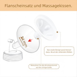 Breast Pump Flange Cushion for 24mm Shields Flanges Replace Flange Inserts Compatible with Spectra Pump Parts Reduce Nipple Tunnel, 2Pcs (15mm)