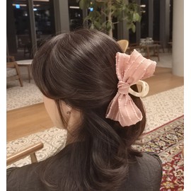 (3 types) Burnaby Popcorn Lovely Ribbon Big Clamp Pin Black / (3종) 버나비 팝콘 러블리 리본 빅 집게핀 블랙