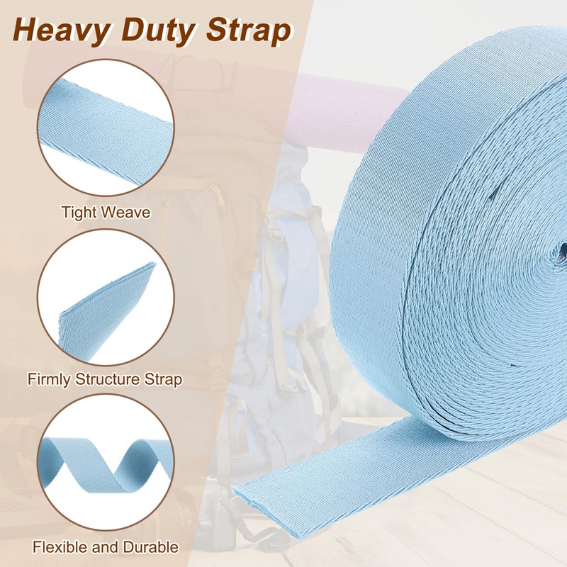 sourcing map 10 Yards Nylon Webbing Strap, 1 3/8-inch(38mm) Flat