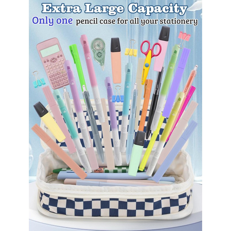 VICDUEKG Pencil case pencil case school pencil case, blue, simplicity