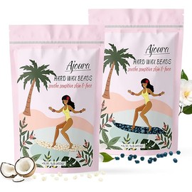 Ajoura Hard Wax Beads 2-Pack:Cream & Jasmine Wax for Coarse Hair Removal -1lb each