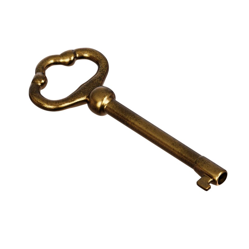 NATIKON KY-2AB Antique Brass Plated Hollow Barrel Skeleton Key (Pack