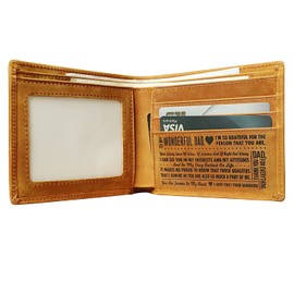 ifamay Mens Wallets To Dad,Daughter to Dad Biford Leather Wallets,Engraved Wallets for Men for Father's day gift