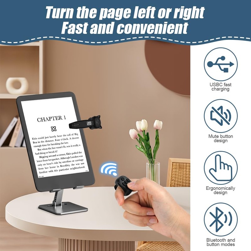 Vicloon Remote Page Turner for Kindle Paperwhite, Control Page Turner