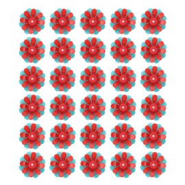 30PCS Hummingbird Feeders Replacement Flowers Brightly Colored Bird Feeder Feeding Ports Parts Easy to Clean Green + Red (with Red Core)
