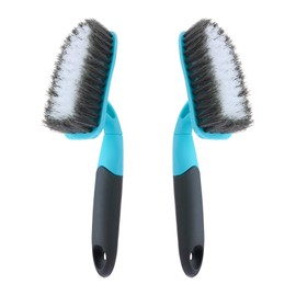 Paquete de 2 cepillos para limpiar con mango largo, cepillo para polvo de firmeza media, suministros de limpieza de baño y limpiador de tina y cepillo para polvo de limpieza de ducha, uso multiescenario para cepillo para polvo de cocina o cepillo para po