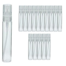 Generisch PET Mini Sprühflasche 20ml zum Befüllen mit Schutzkappe klar (15 Stück) plus GRATIS Kosmetiktasche