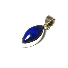 Blue Marquise Shaped LAPIS LAZULI Sterling Silver 925 Gemstone Pendant