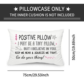 Positive Pillow Bed Pillowcases Decoration for Women Girls Worry Anxiety Stress Relief Gift for Mental Health Encouraging Gift for Her Birthday Christmas Graduation Gifts (Positive Pillow 50x75)