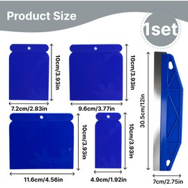 Paint Trim Guard Tool 12 Inch,Stainless Steel Paint Shield with 4 Plastic Scrapers for Cutting in, Paint Edging, Wallpaper Smoothing, Skirting Boards, Ceilings, Walls, and Window Frame Painting