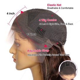 Highlight Ombre Lace Front Wig Human Hair Pre Plucked 13x4 HD Transparent 4/27 Colored Honey Blonde Lace Frontal Wigs for Women with Baby Hair 180 Destiny Body Wave Lace Front Wig 20 Inch