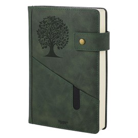 A5 Ruled Journal Notebook, 360 Pages Leather Hardcover College Lined Journal Notepad 100GSM Thick Paper for Women Men Work Office School Writing & Note Taking, 5.7" X 8.5", Green