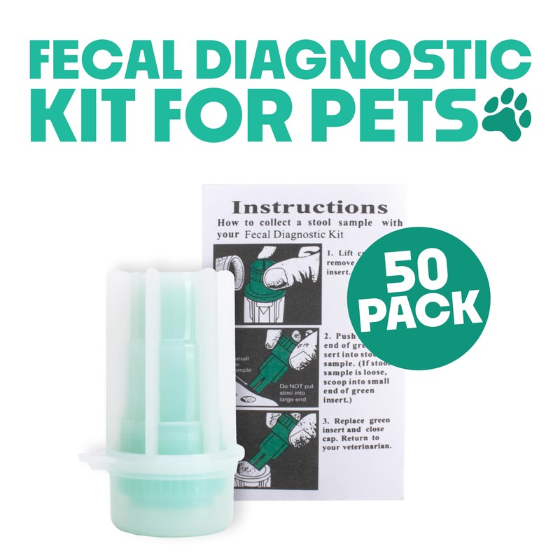 Fecal Diagnostic Kit for Pets, 50 Pack, Sanitary Collection Device,