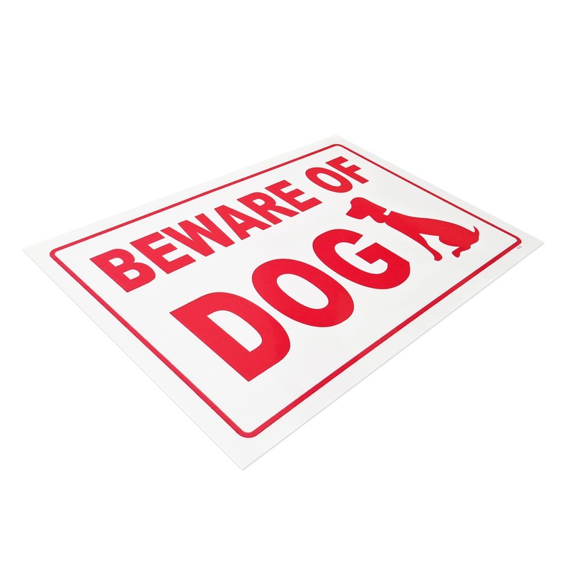 Beware of Dog Red High Contrast Warning Safety Door Sign