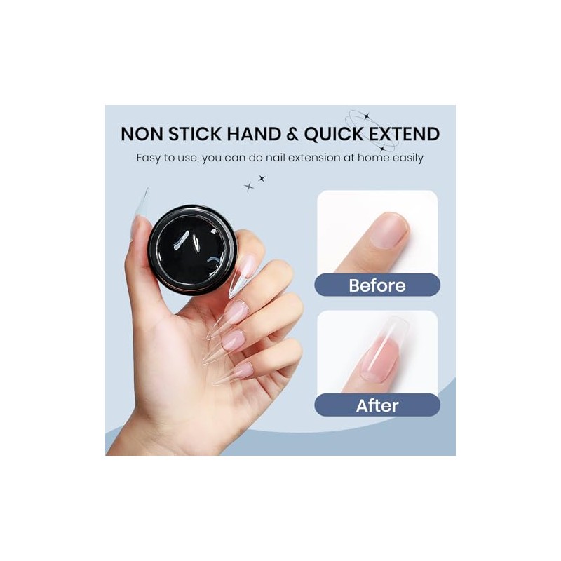 SUPWEE Solid Builder Gel Nail Extension, 14 g Multifunctional Clear