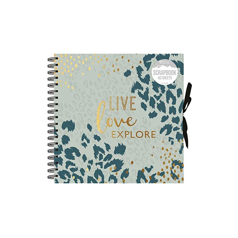 Home Collection Live Love Explore Animal Print Spiral Bound Scrapbook