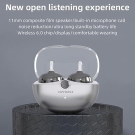 ZIPFORCE J80 Auriculares TWS Open Ear, Bluetooth 6.0, Plata, Diseo Ligero y Cmodo de Clip, Auriculares Deportivos OWS, Adecuados para Deportes y...   